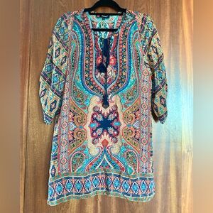 Tolani Multicolor Paisley Tunic Top